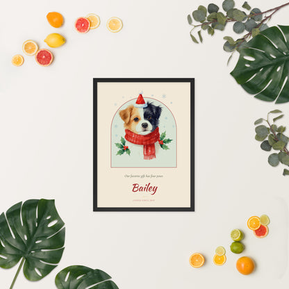 Christmas Dog Portrait Gift for Mom – lifestyle photo, spring/summer – Framed Print