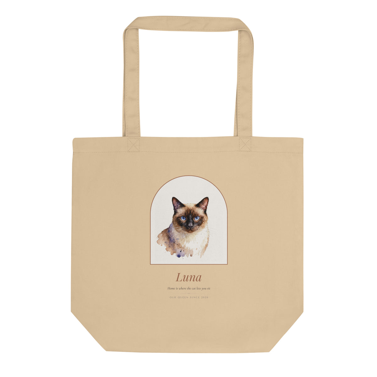 Watercolor Cat Portrait – front view – Tote Bag