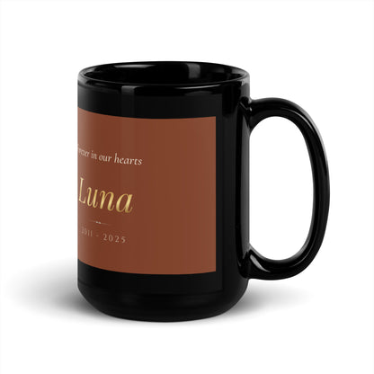 pet memorial portrait – front view, handle on right – Gold-Leaf Icon Mug