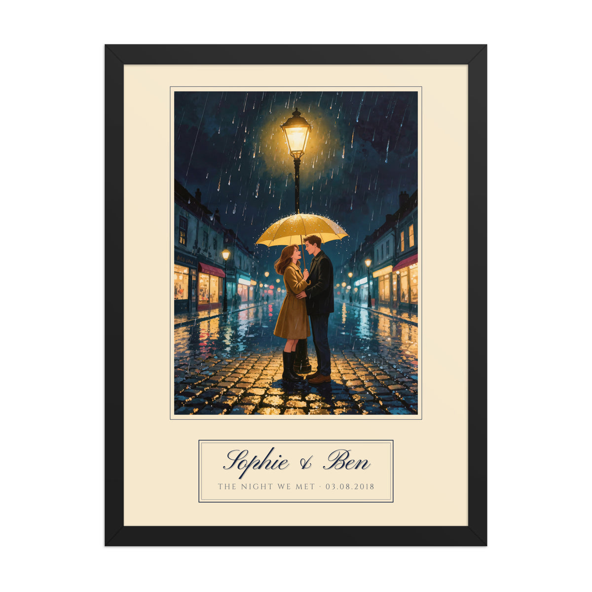 custom couple portrait – product photo – Enhanced Matte Paper Framed Poster