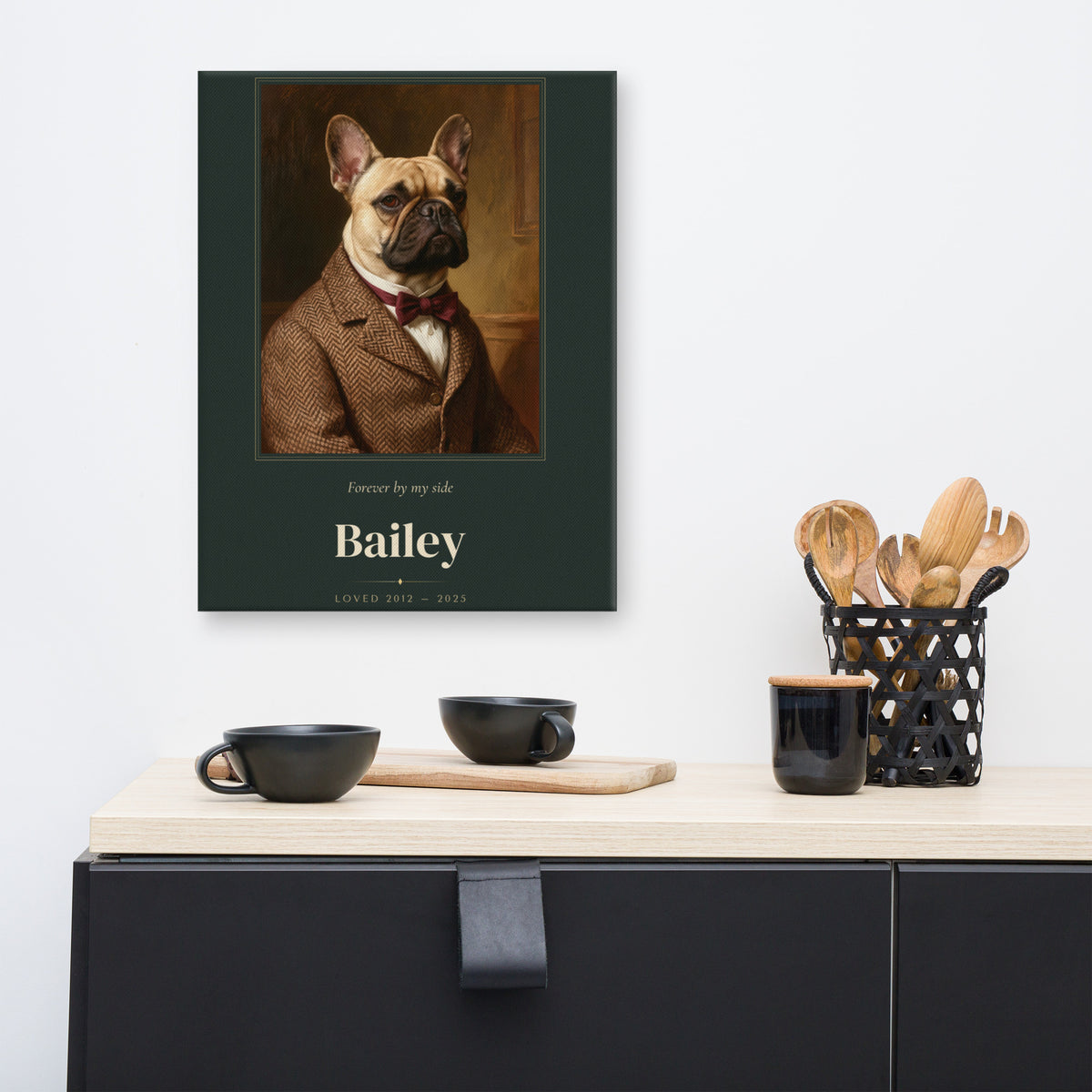 Gentleman Pet Memorial Portrait – lifestyle photo – Canvas Print