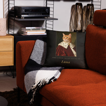 Royal Cat Portrait – lifestyle photo – Throw Pillow