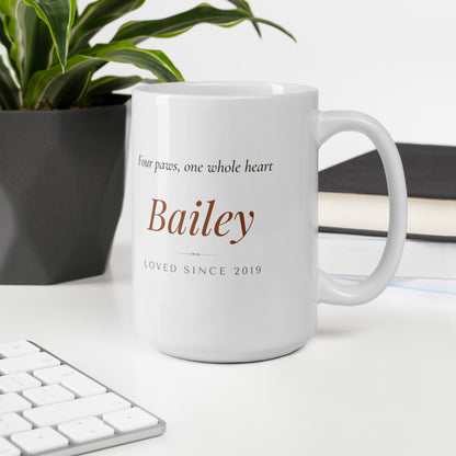 Watercolor Dog Portrait Gift for Mom – lifestyle photo, office environment – Coffee Mug