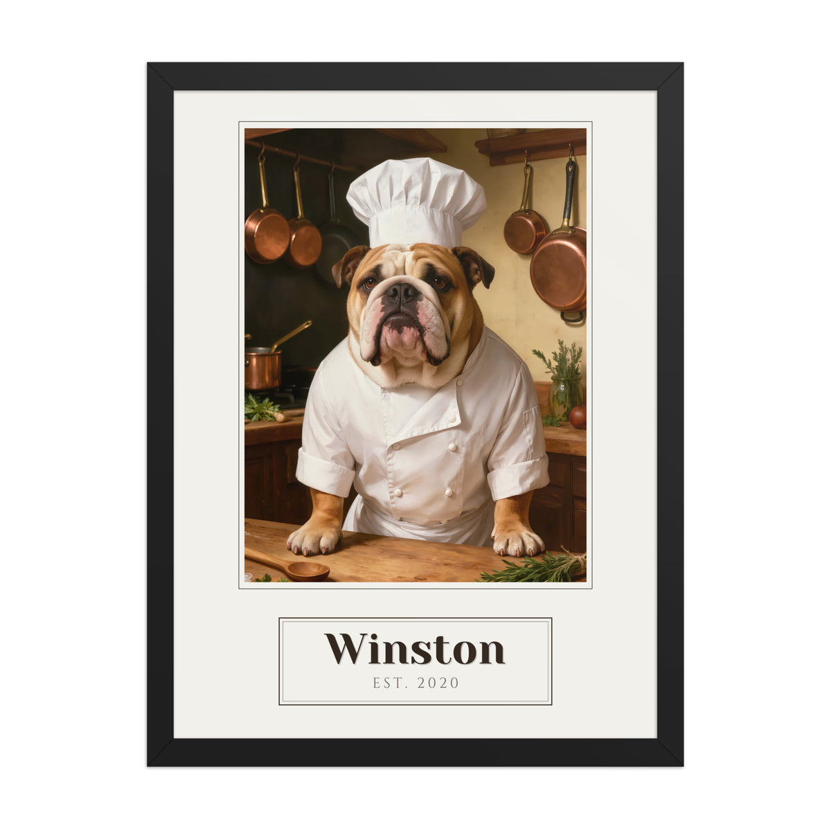 custom dog portrait – product photo – Enhanced Matte Paper Framed Poster