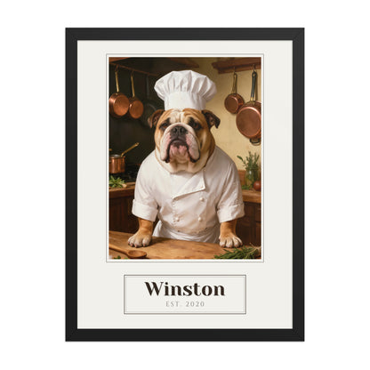 custom dog portrait – product photo – Enhanced Matte Paper Framed Poster