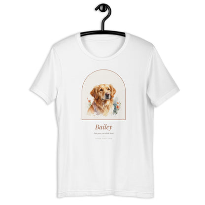 Watercolor Dog Portrait Gift for Mom – front view – T-Shirt