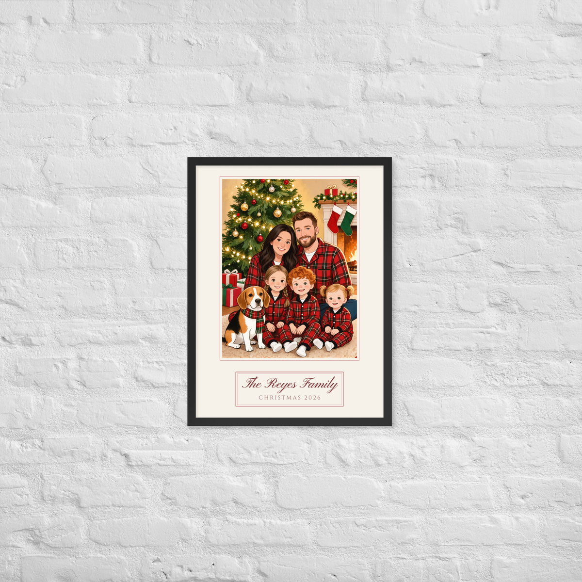 christmas family portrait – lifestyle photo – Enhanced Matte Paper Framed Poster