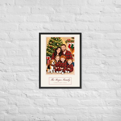 christmas family portrait – lifestyle photo – Enhanced Matte Paper Framed Poster