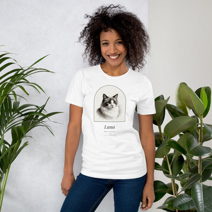 Pencil Sketch Cat Portrait Gift for Mom – product photo – T-Shirt