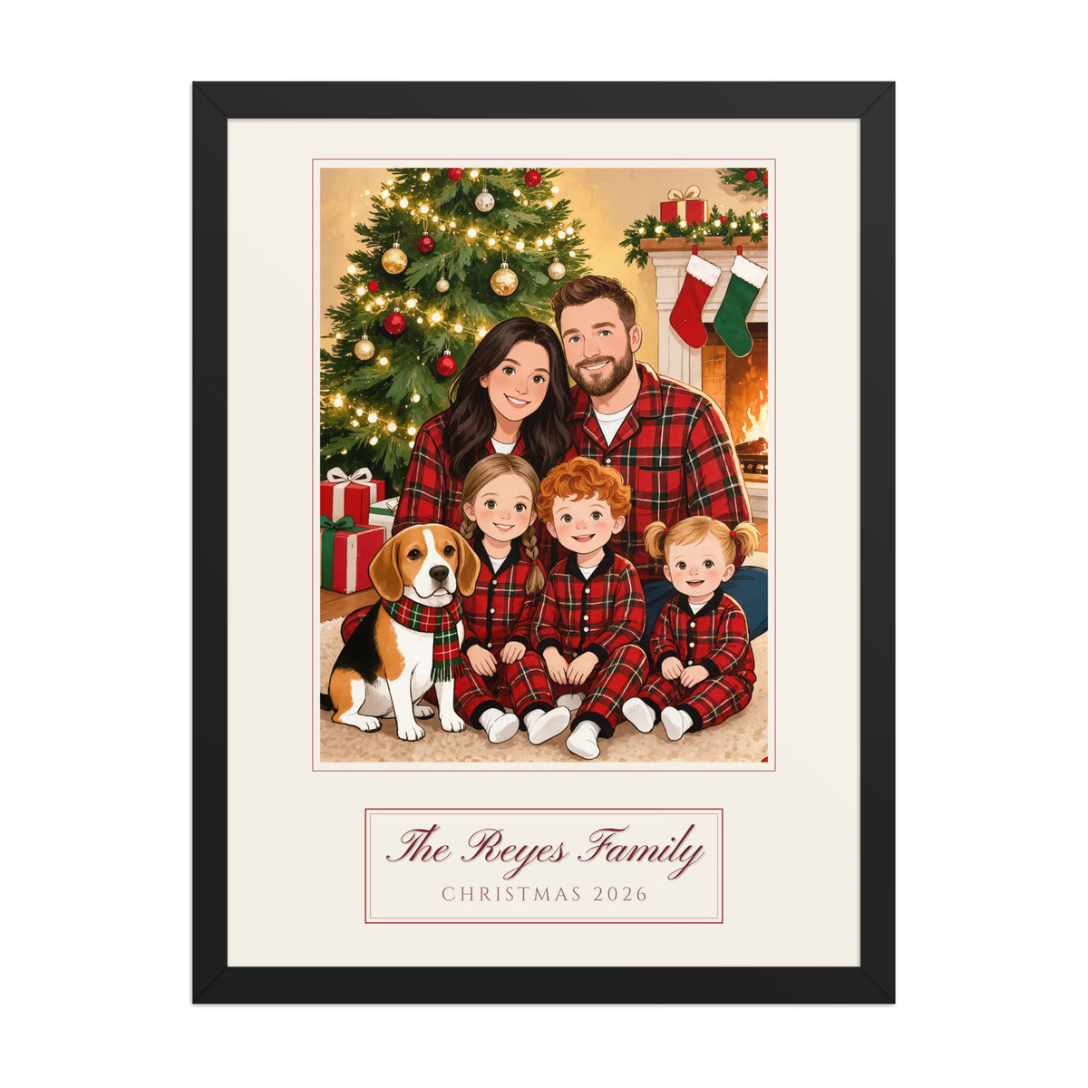 christmas family portrait – product photo – Enhanced Matte Paper Framed Poster