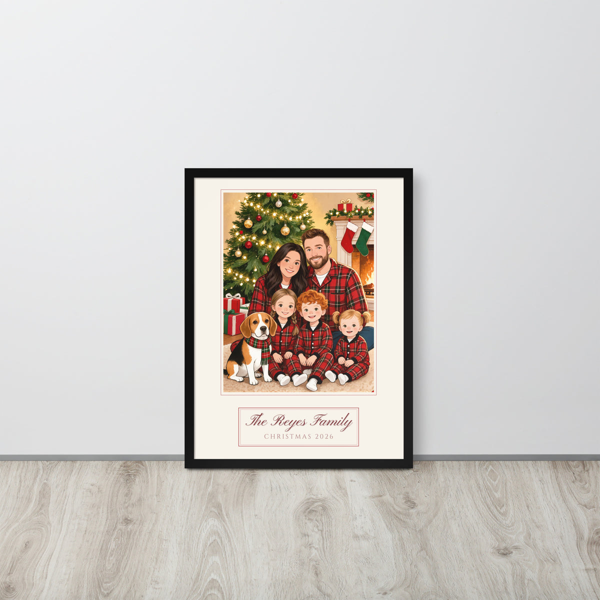 christmas family portrait – lifestyle photo – Enhanced Matte Paper Framed Poster