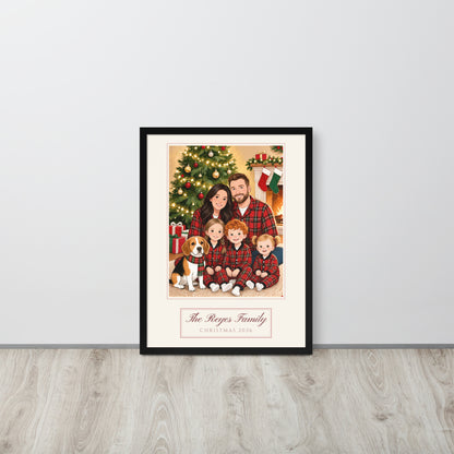 christmas family portrait – lifestyle photo – Enhanced Matte Paper Framed Poster
