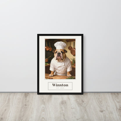 custom dog portrait – lifestyle photo – Enhanced Matte Paper Framed Poster