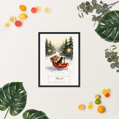 christmas pet portrait – lifestyle photo, spring/summer – Enhanced Matte Paper Framed Poster