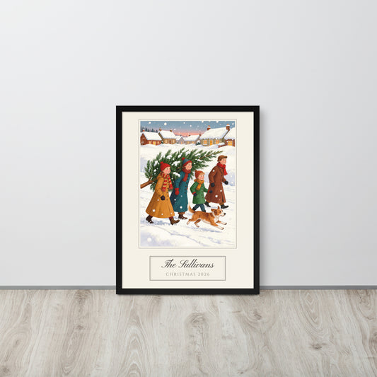 christmas family portrait – lifestyle photo – Enhanced Matte Paper Framed Poster