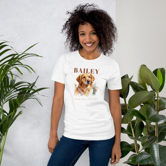 Watercolor Dog Portrait – lifestyle photo – T-Shirt