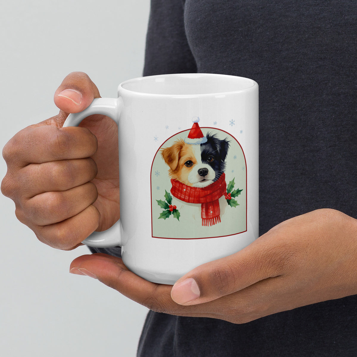 Christmas Dog Dad Gift – product photo, handle on left – Coffee Mug