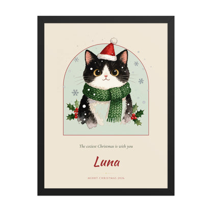 Christmas Cat Portrait – product photo – Framed Print