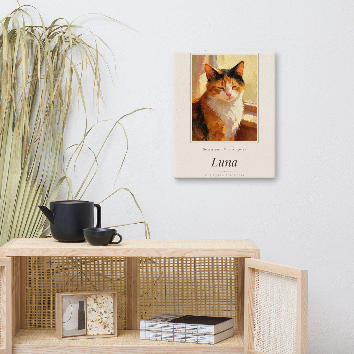 Oil Painting Cat Portrait – lifestyle photo – Canvas Print