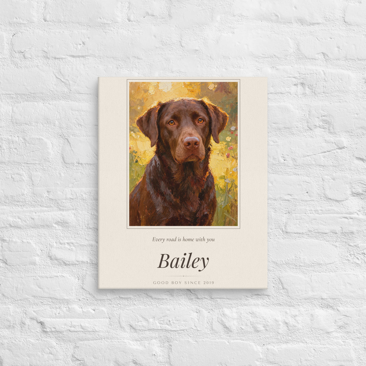 Oil Painting Dog Portrait – lifestyle photo – Canvas Print