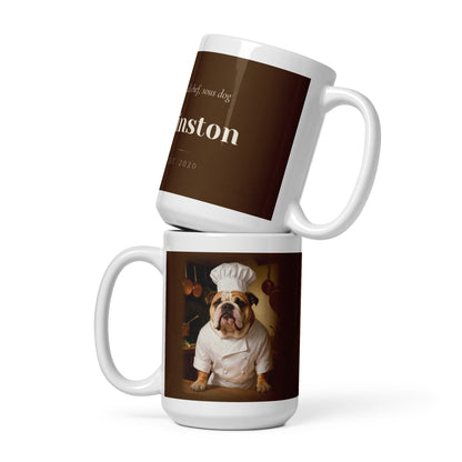 custom dog portrait – front view, front view – Chef de Cuisine Mug