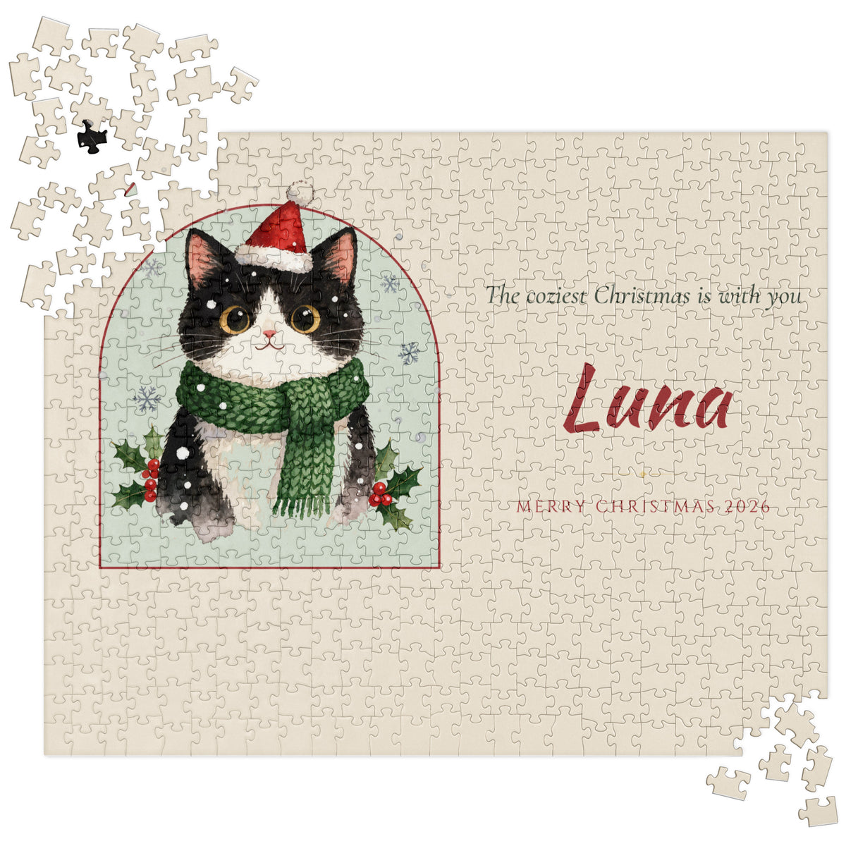 Christmas Cat Portrait – product photo – Jigsaw Puzzle