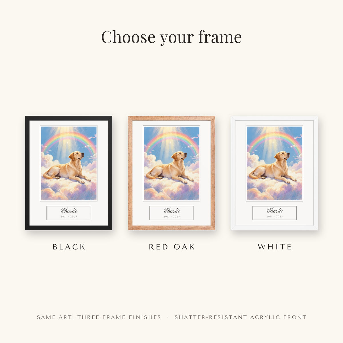 pet memorial gift – frame colors – Enhanced Matte Paper Framed Poster