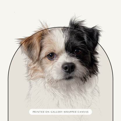 Pencil Sketch Dog Portrait – close-up of the print – Canvas Print