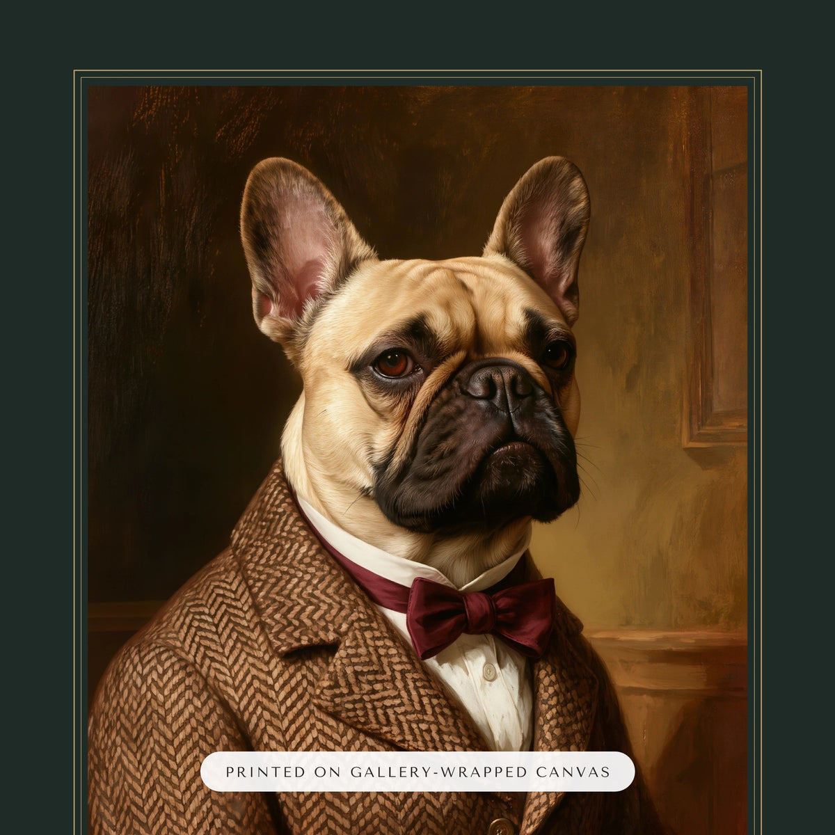 Gentleman Dog Portrait – close-up of the print – Canvas Print