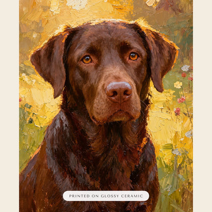 Oil Painting Pet Memorial Portrait – close-up of the print – Ceramic Ornament