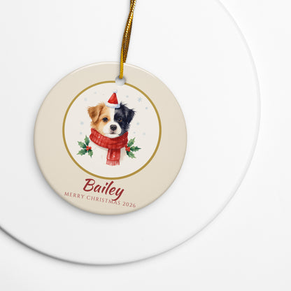 Custom Pet Christmas Ornament 2026 – ornament on a white plate