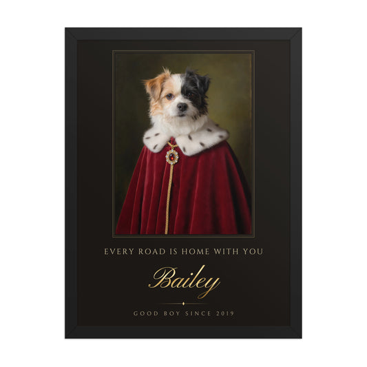 Royal Pet Portrait From Your Photo – framed print, front view