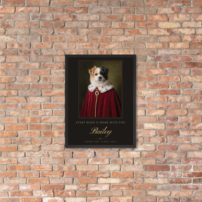 Royal Pet Portrait From Your Photo – on a red brick wall