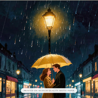 custom couple portrait – close-up of the print – Enhanced Matte Paper Framed Poster