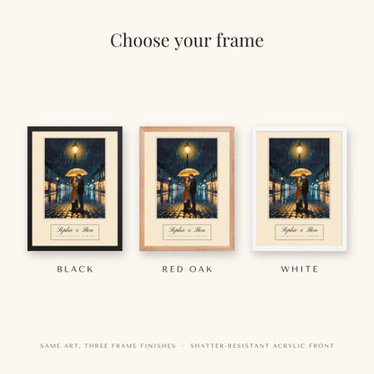 custom couple portrait – frame colors – Enhanced Matte Paper Framed Poster