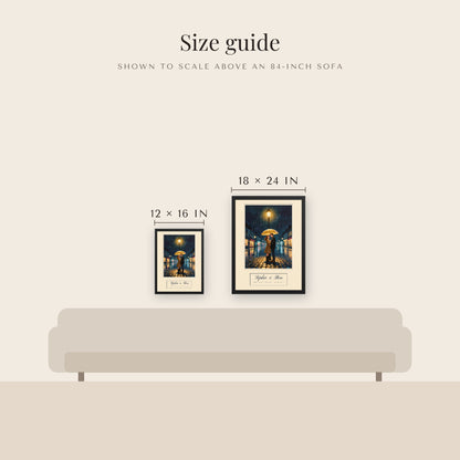 custom couple portrait – size guide – Enhanced Matte Paper Framed Poster