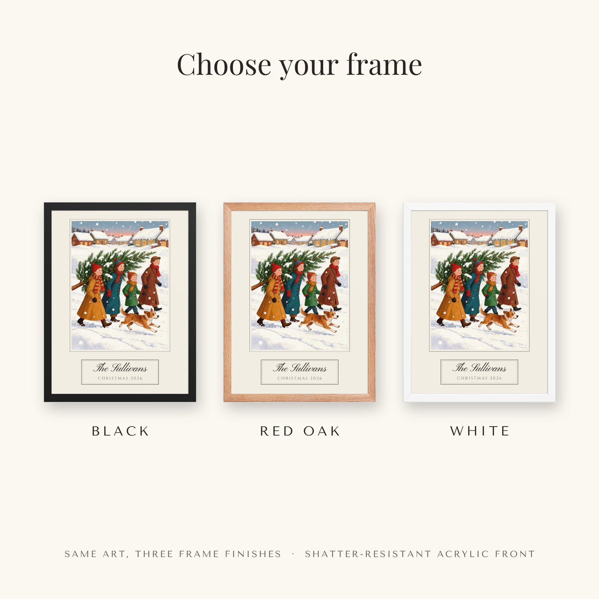 christmas family portrait – frame colors – Enhanced Matte Paper Framed Poster