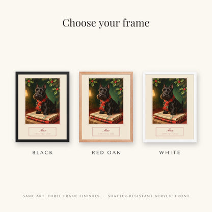 christmas pet portrait – frame colors – Enhanced Matte Paper Framed Poster