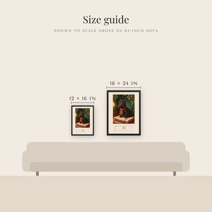 christmas pet portrait – size guide – Enhanced Matte Paper Framed Poster
