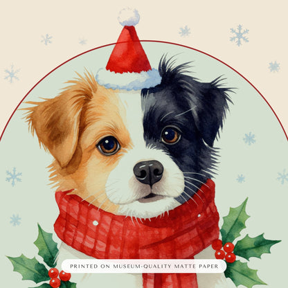 Christmas Dog Dad Gift – close-up of the print – Framed Print