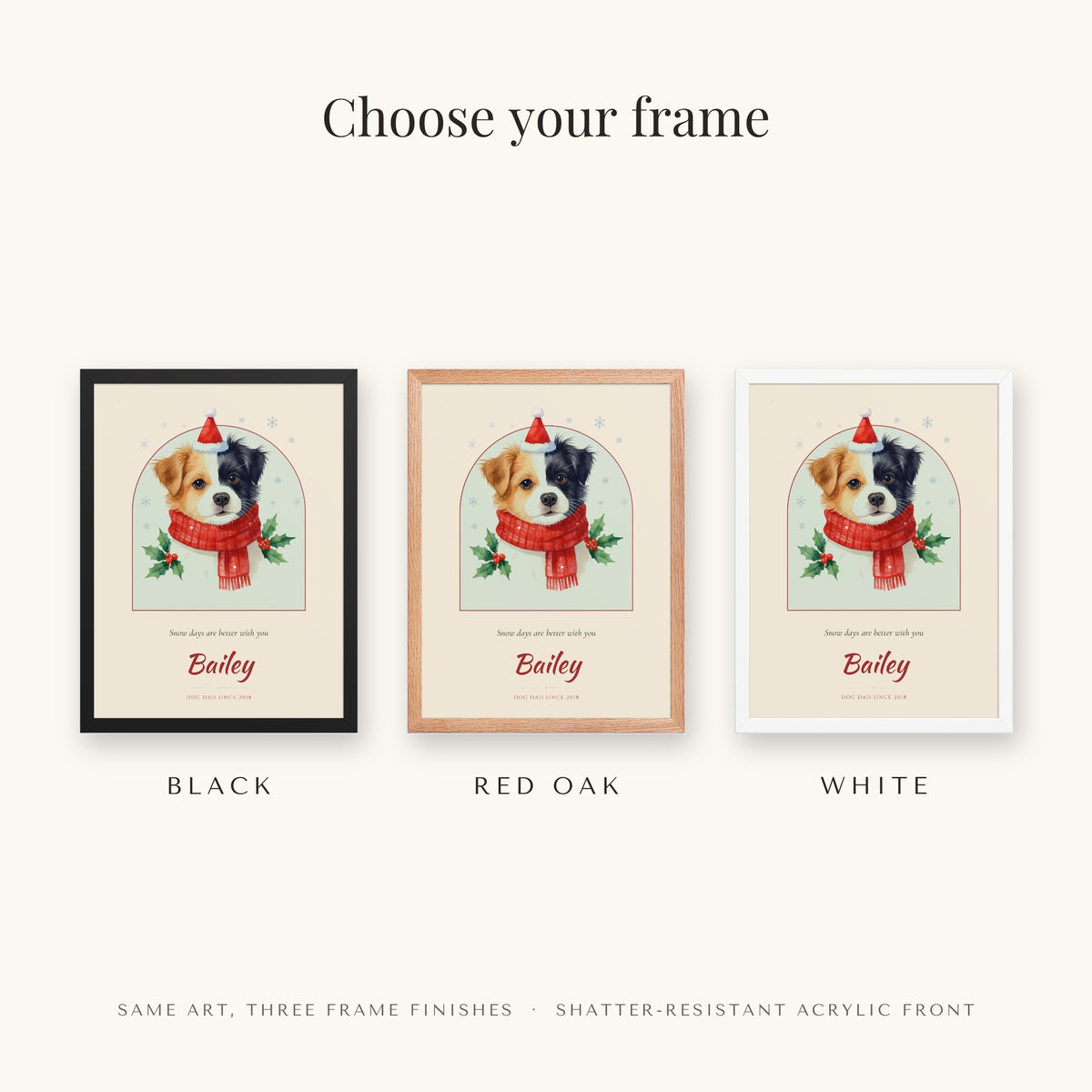 Christmas Dog Dad Gift – frame colors – Framed Print