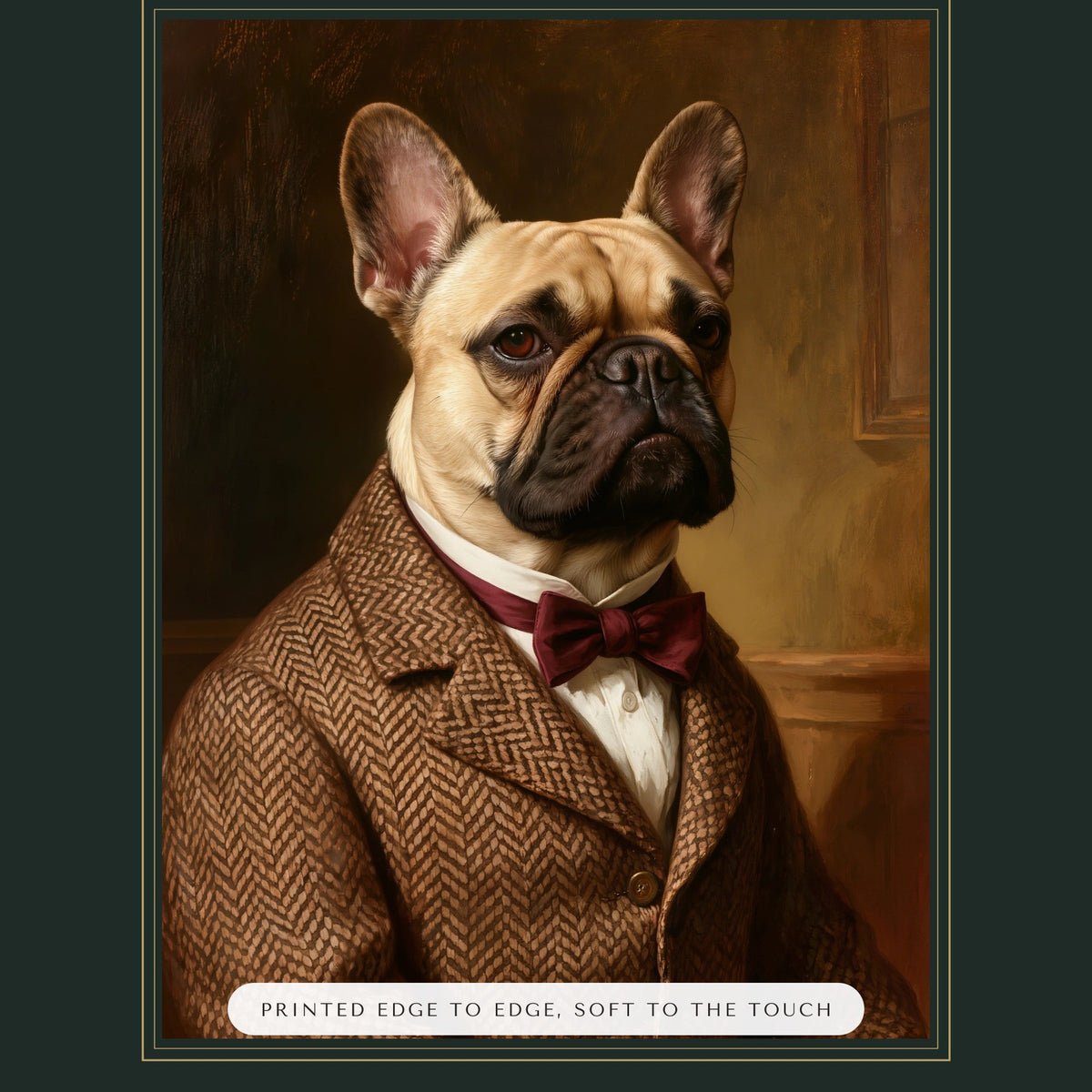 Gentleman Pet Christmas Gift – close-up of the print – Throw Pillow