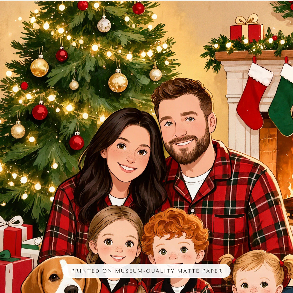 christmas family portrait – close-up of the print – Enhanced Matte Paper Framed Poster