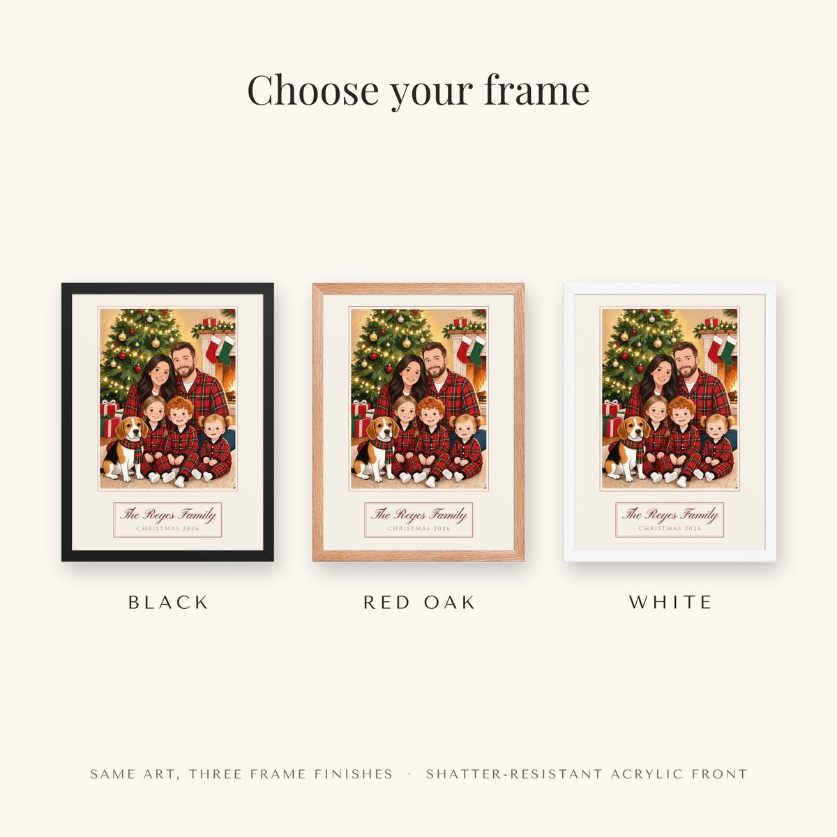 christmas family portrait – frame colors – Enhanced Matte Paper Framed Poster