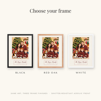 christmas family portrait – frame colors – Enhanced Matte Paper Framed Poster