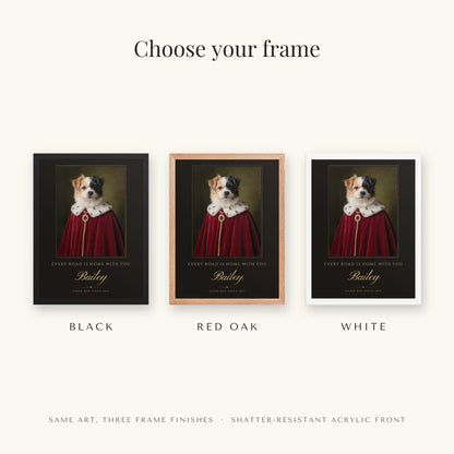 Royal Dog Portrait – frame colors – Framed Print