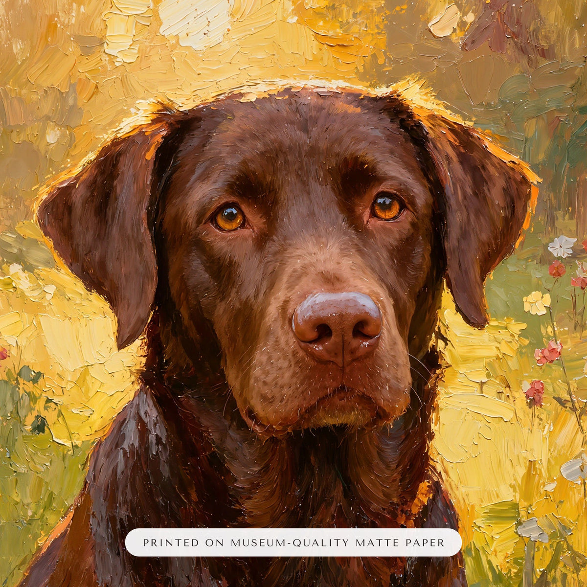 Oil Painting Pet Memorial Portrait – close-up of the print – Framed Print