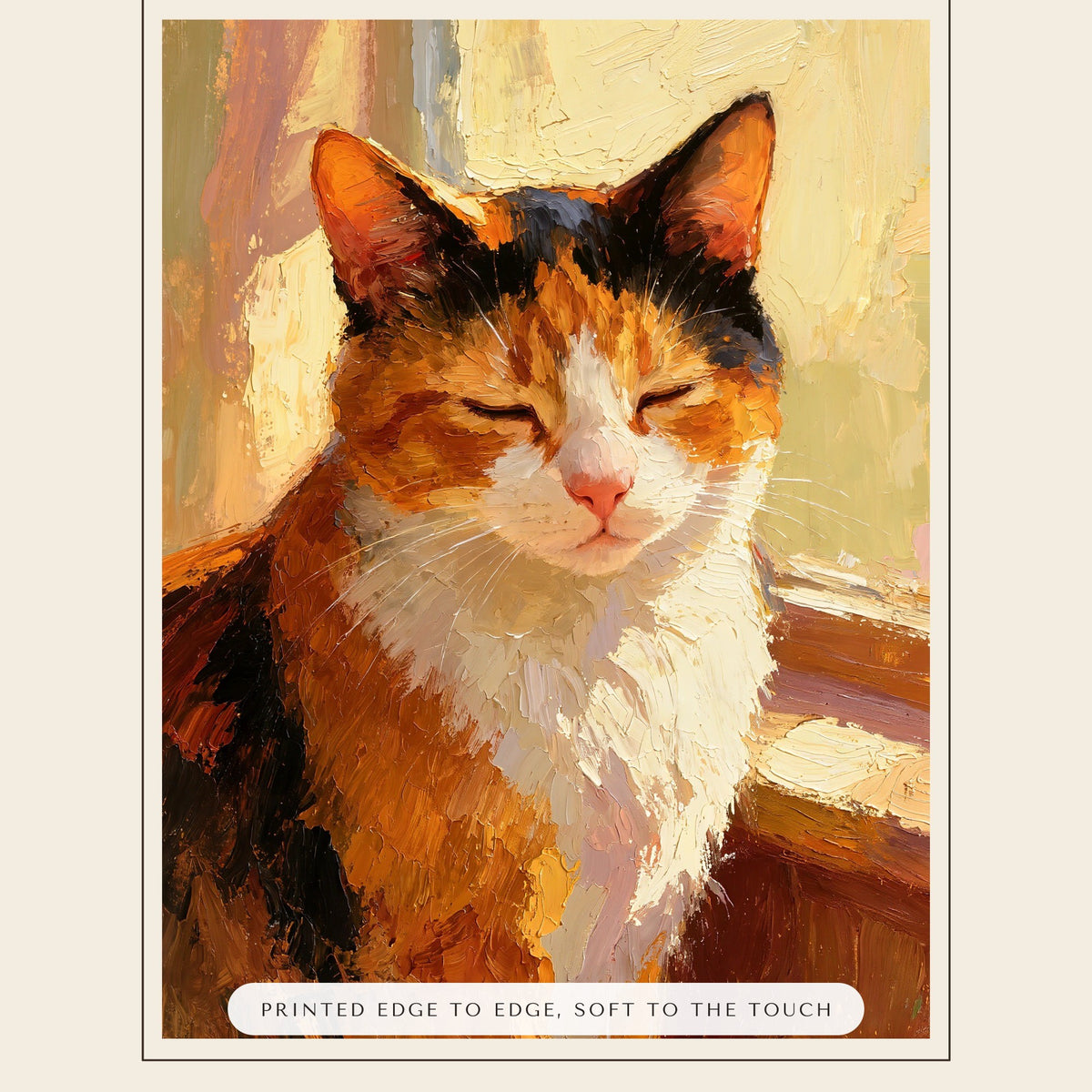 Oil Painting Cat Portrait – close-up of the print – Throw Pillow