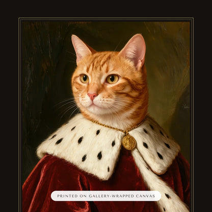Royal Cat Portrait – close-up of the print – Canvas Print