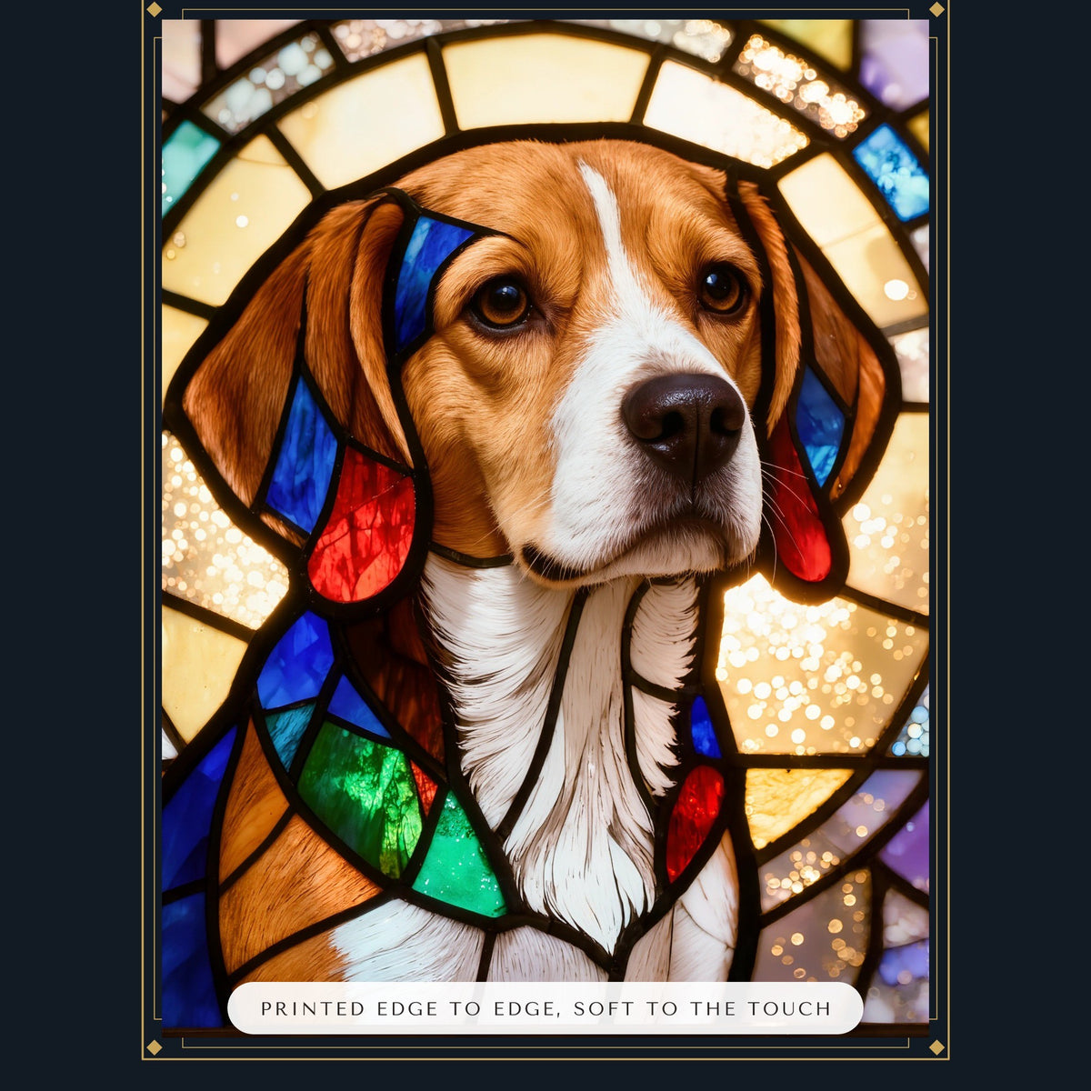 Stained Glass Pet Christmas Gift – close-up of the print – Throw Pillow